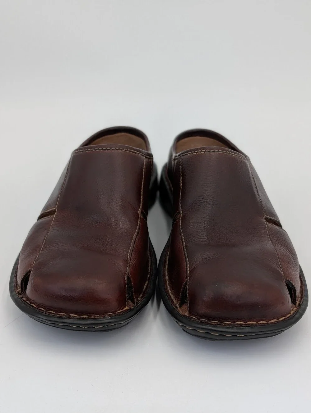 Born Size 10.5 Men's Brown Genuine Handmade Leather Loafer Sandals